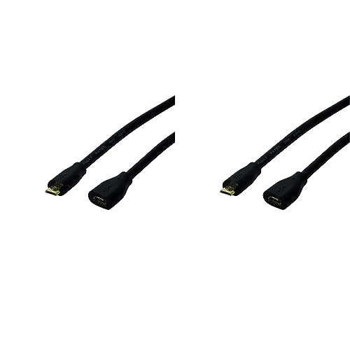 Logilink CU0125 USB 2.0 Micro-B Verlängerungskabel Schwarz, 5m (Packung mit 2) von Logilink