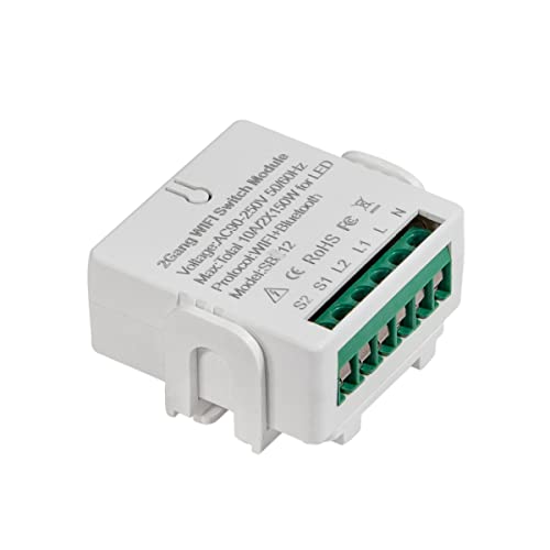 Logilink SH0124 - Wi-Fi Smart Home 2-Kanal-Switch-Modul-Klemmblock, über App steuerbar, Tuya kompatibel, unterstützt Amazon Alexa und Google Logilink SH0124 - Wi-Fi Smart Home 2-Kanal-Switch-Modul-Klemmblock, über App steuerbar, Tuya kompatibel, unterstützt Amazon Alexa und Google von Logilink
