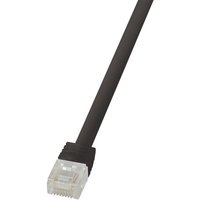 Logilink - CF2023U RJ45 Netzwerkkabel, Patchkabel cat 6 u/utp 0.50 m Schwarz hochflexibel 1 St. von Logilink