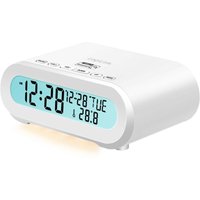 Radiowecker temperaturluftfeuchtigkeit usb cbatteriebetrieb wei von Logilink