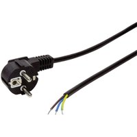 Strom Anschlusskabel [1x Schutzkontakt-Winkelstecker - 1x offene Kabelenden] 1.50 m Schwarz - Logilink von Logilink