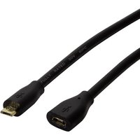 LogiLink USB-Kabel USB 2.0 USB-Micro-B Stecker, USB-Micro-B Buchse 5.00m Schwarz CU0125 von Logilink