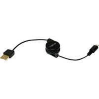 Logilink - USB-Kabel usb 2.0 usb-a Stecker, USB-Micro-B Stecker 0.75 m Schwarz inkl. Aufroller CU0090 von Logilink