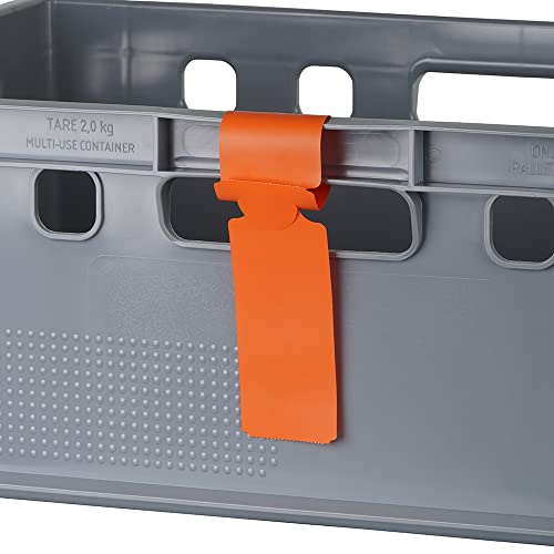 500 Stück Schlaufenetiketten 50 x 248 mm, orange von Logiplast