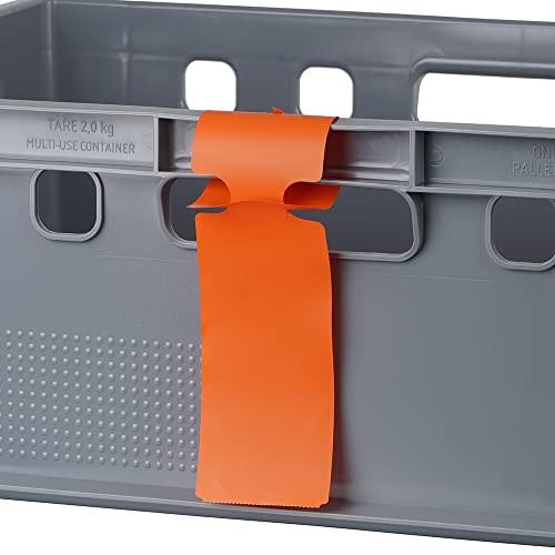 500 Stück Schlaufenetiketten 65 x 283 mm, Orange von Logiplast