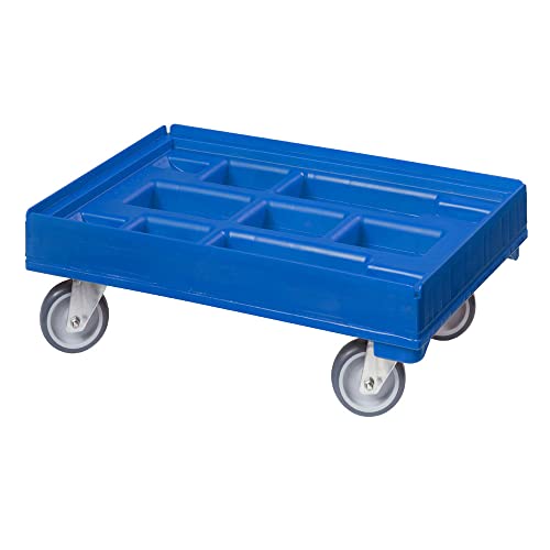 Hygiene Transportroller für Kisten 60 x 40 cm mit 4 Lenkrollen in blau von Logiplast