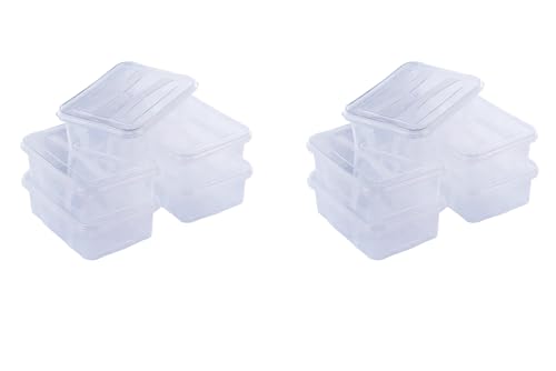 Logiplast 10 Stück Aufbewahrungsbox transparent 0,4 Liter mit Deckel 135 x 98 x 42 mm von Logiplast