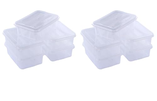 Logiplast 10 Stück Aufbewahrungsbox transparent 0,7 Liter mit Deckel 164 x 118 x 52 mm von Logiplast