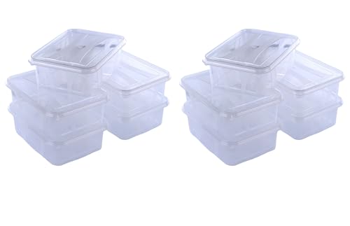 Logiplast 10 Stück Aufbewahrungsbox transparent 1,2 Liter mit Deckel 194 x 140 x 64 mm von Logiplast