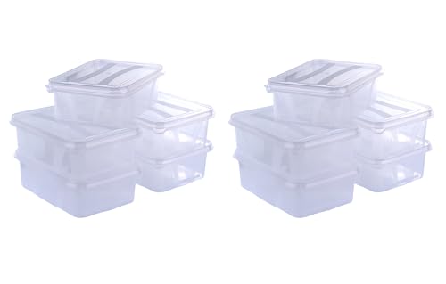 Logiplast 10 Stück Aufbewahrungsbox transparent 2,1 Liter mit Deckel 232 x 168 x 76 mm von Logiplast