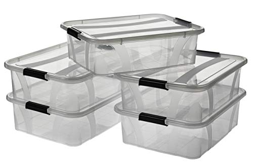 Logiplast 5 Stück Aufbewahrungsbox transparent 21 Liter mit Deckel und Klickverschluss 510 x 385 x 148 mm Logiplast 5 Stück Aufbewahrungsbox transparent 21 Liter mit Deckel und Klickverschluss 510 x 385 x 148 mm von Logiplast