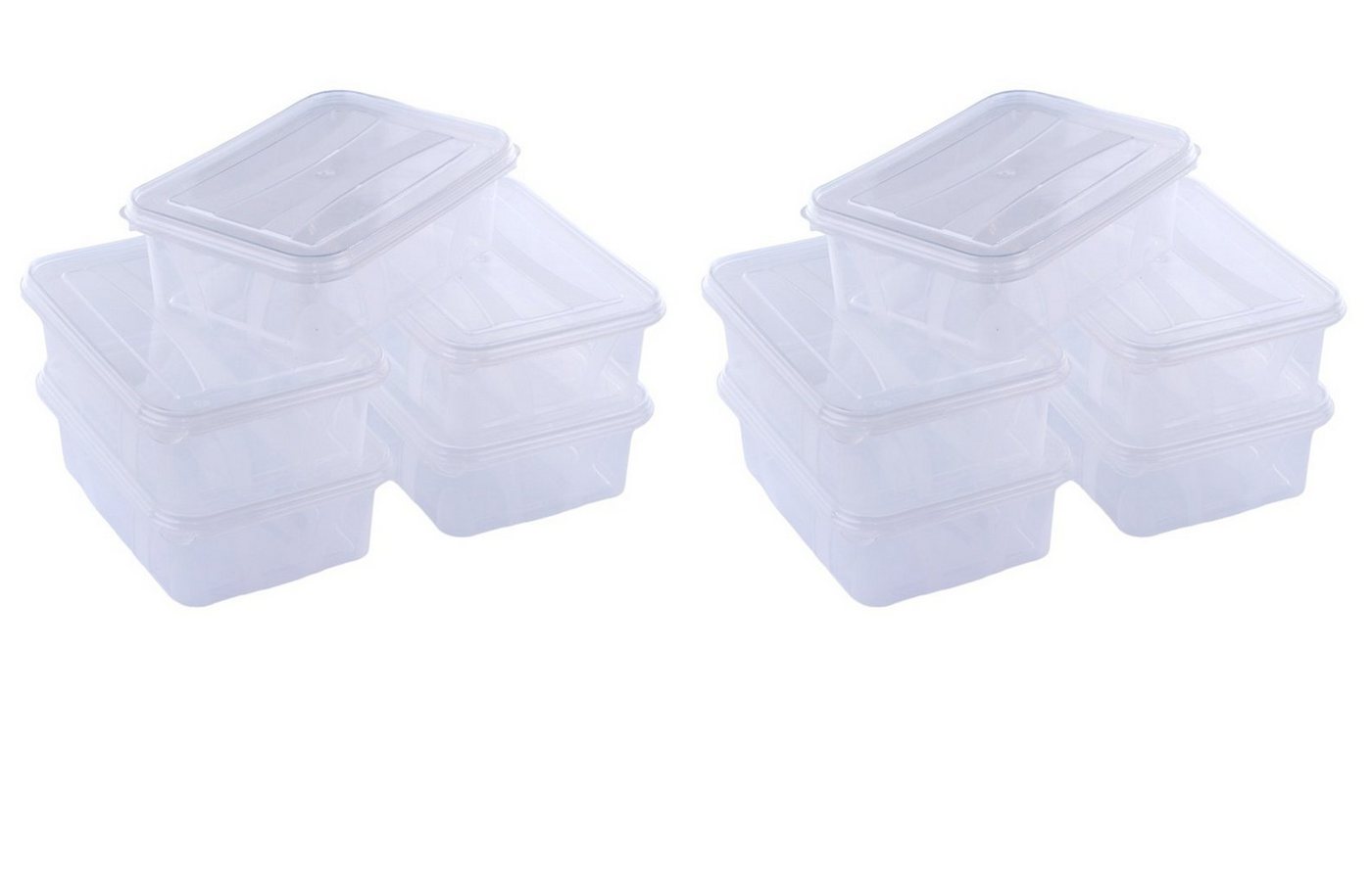 Logiplast Aufbewahrungsbox 10 Stück Aufbewahrungsboxen 0,7L Volumen 164 x 118 x 52 mm (Spar-Set, 10 Stück), lebensmittelecht, als Gefrierdose geeignet, spülmaschinenfest von Logiplast