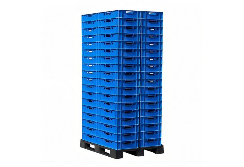 Logiplast Stapelbox Palette: 72 E1-Kisten 600 x 400 x 125 mm verschiedenen Farben von Logiplast