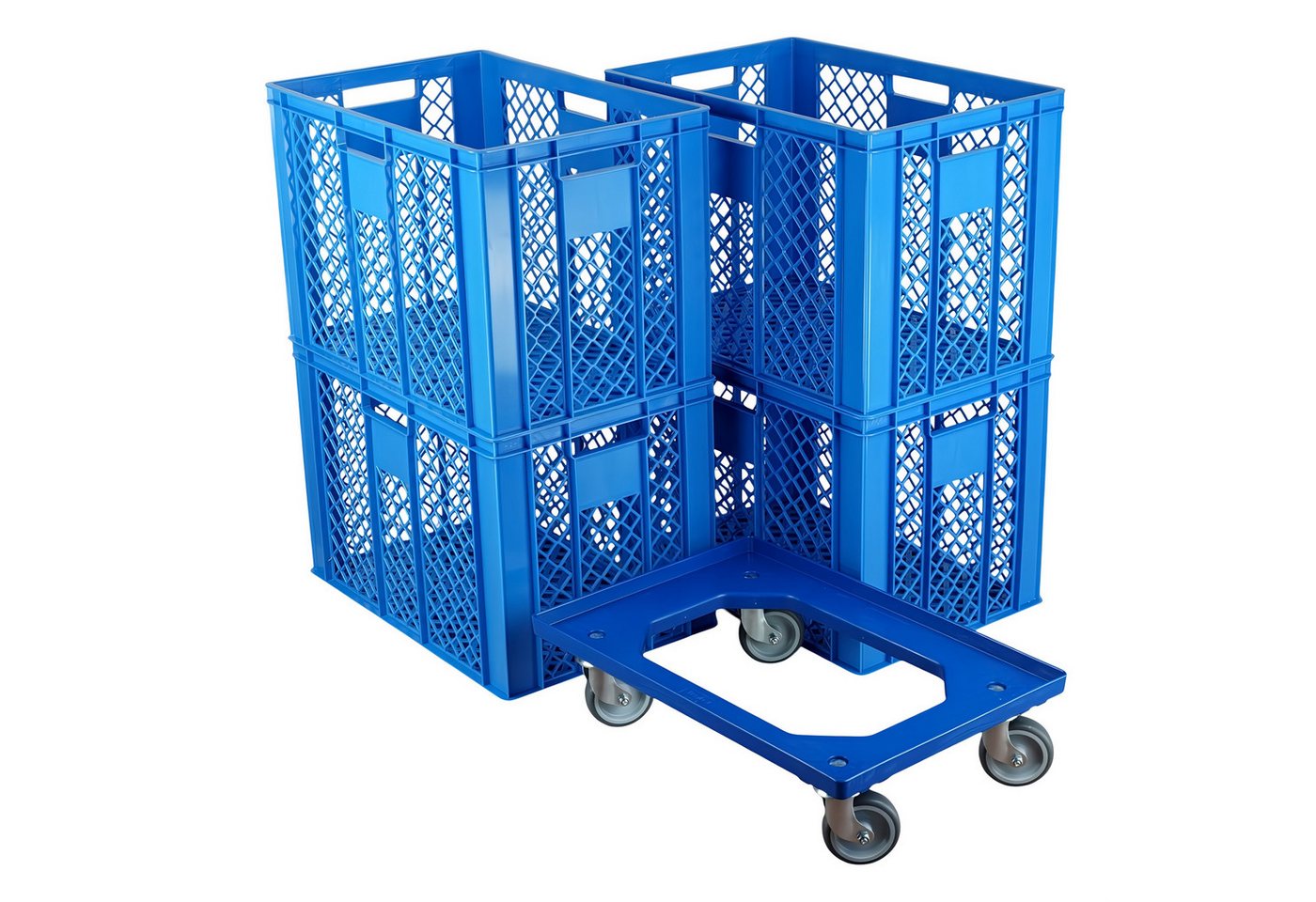 Logiplast Stapelbox Stapelbox 4 Bäckerkisten 600 x 400 x 410 mm und 1 Transportroller Logiplast Stapelbox Stapelbox 4 Bäckerkisten 600 x 400 x 410 mm und 1 Transportroller von Logiplast