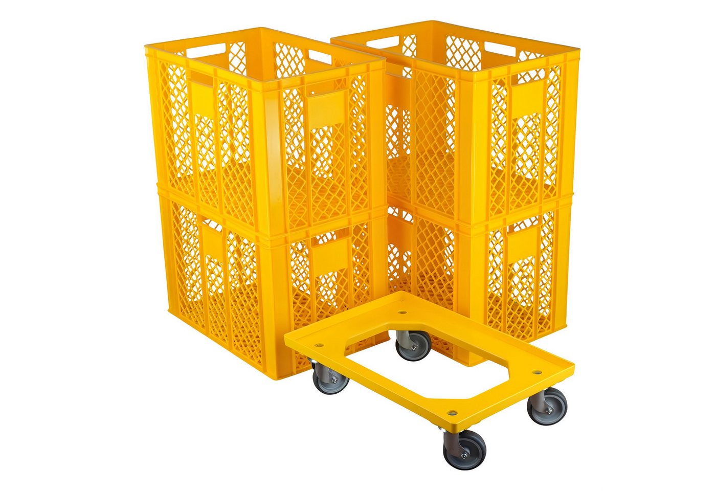Logiplast Stapelbox Stapelbox 4 Bäckerkisten 600 x 400 x 410 mm und 1 Transportroller Logiplast Stapelbox Stapelbox 4 Bäckerkisten 600 x 400 x 410 mm und 1 Transportroller von Logiplast