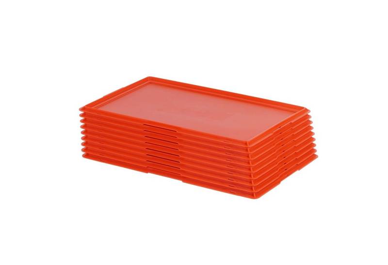 Logiplast Transportbehälter 10 Stück Deckel für Eurokasten 60 x 40 cm E1 E2 E3 Rot, (Spar-Set, 10 Deckel), robust, geringes Gewicht, lebensmittelecht von Logiplast