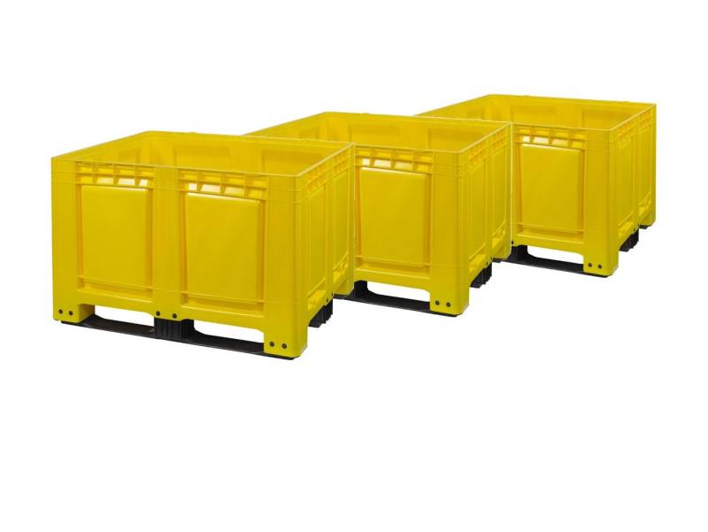 Logiplast Transportbehälter 3 Stück Palettenboxen 680l 120x100x79 cm Gelb 3 Kufen Logiplast Transportbehälter 3 Stück Palettenboxen 680l 120x100x79 cm Gelb 3 Kufen von Logiplast