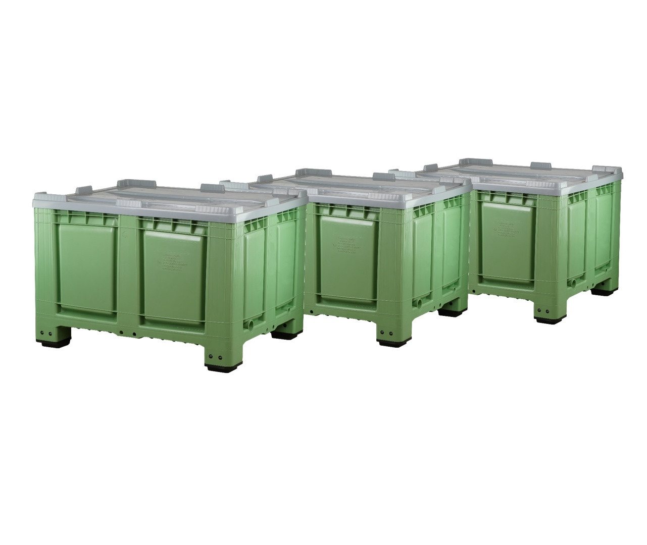 Logiplast Transportbehälter 3 Stück Palettenboxen m. Deckel 680l 120x100x79 cm Grün 4 Füsse Logiplast Transportbehälter 3 Stück Palettenboxen m. Deckel 680l 120x100x79 cm Grün 4 Füsse von Logiplast