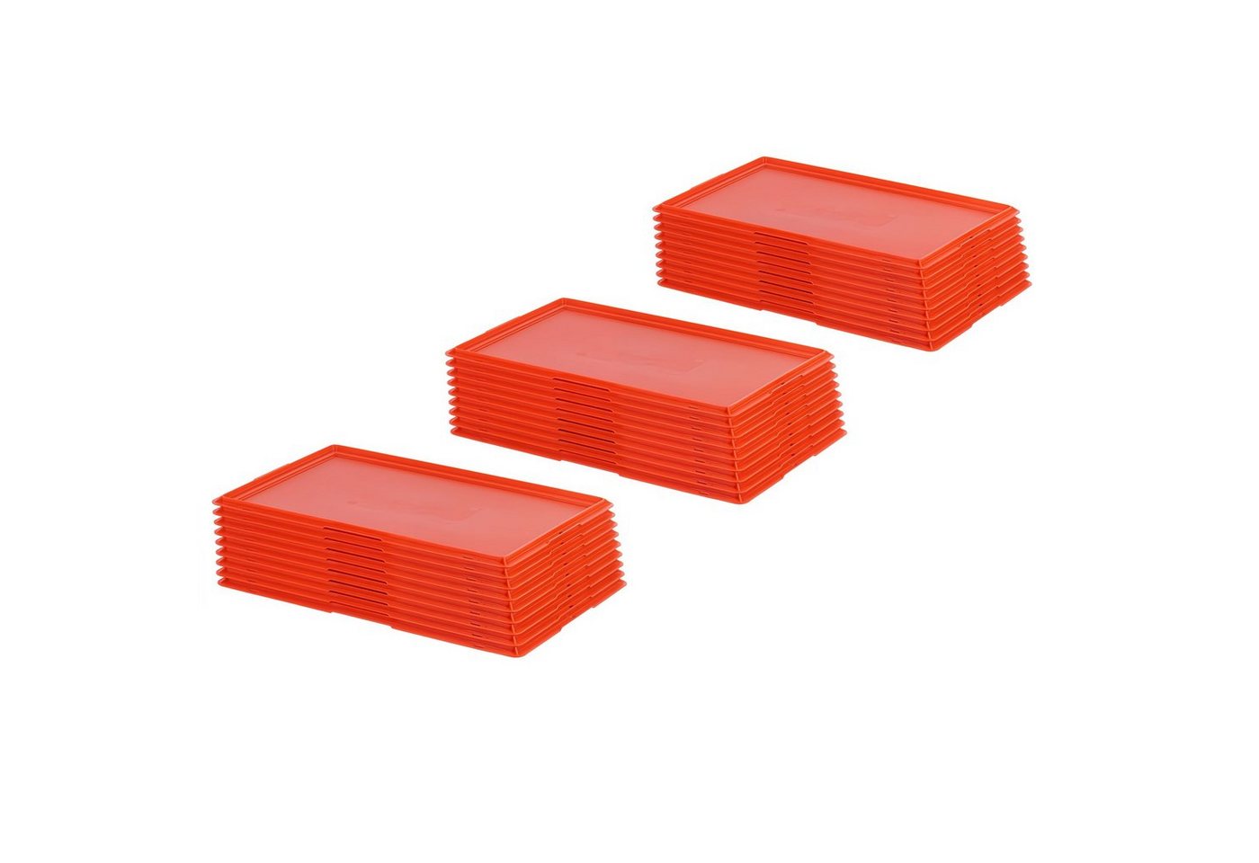 Logiplast Transportbehälter 30 Stück Deckel für Eurokasten 60 x 40 cm E1 E2 E3 Rot, (Spar-Set, 30 Deckel), lebensmittelecht, robust von Logiplast