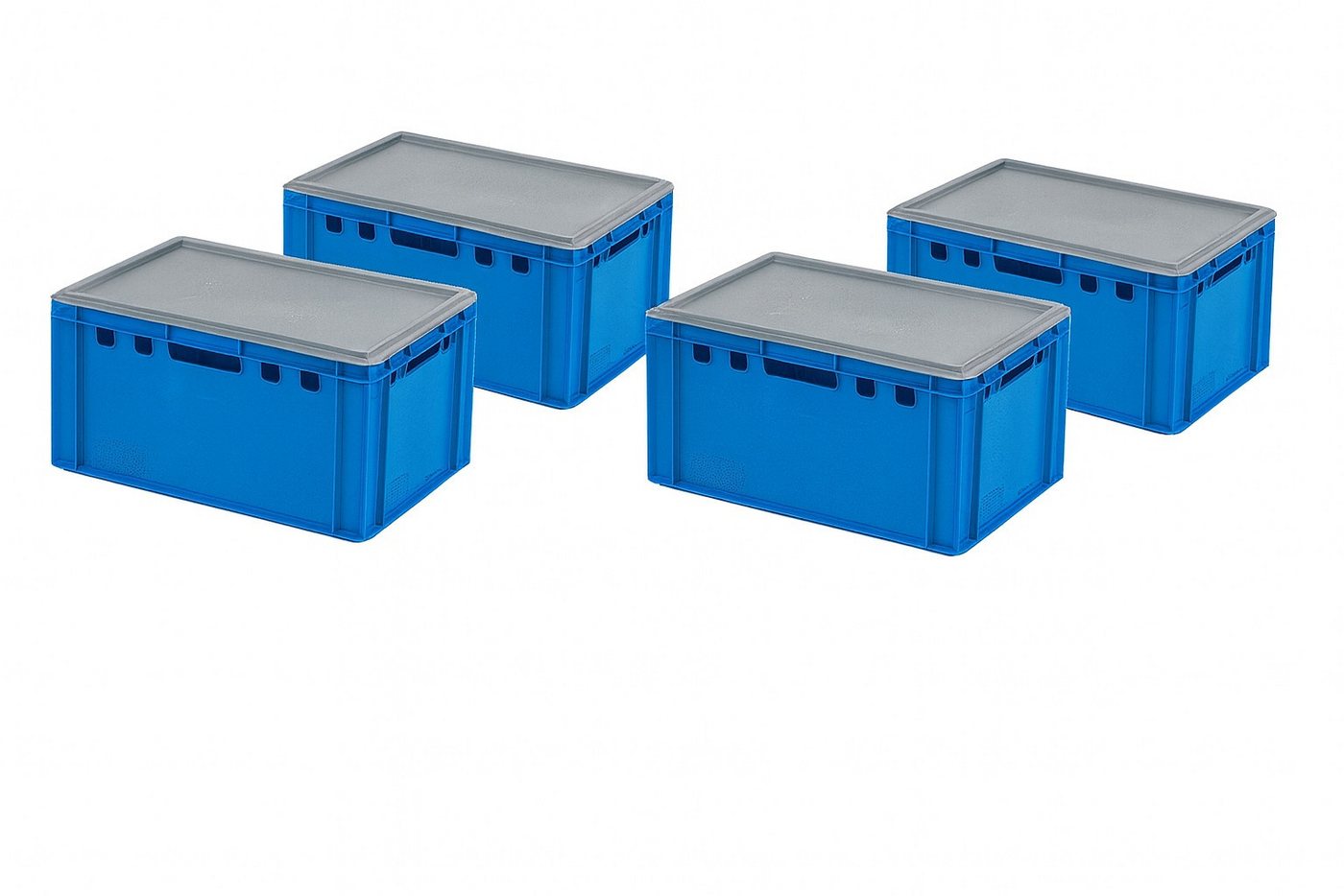 Logiplast Transportbehälter 4 Stück E3-Kasten Blau mit 4 Deckel in Grau Logiplast Transportbehälter 4 Stück E3-Kasten Blau mit 4 Deckel in Grau von Logiplast