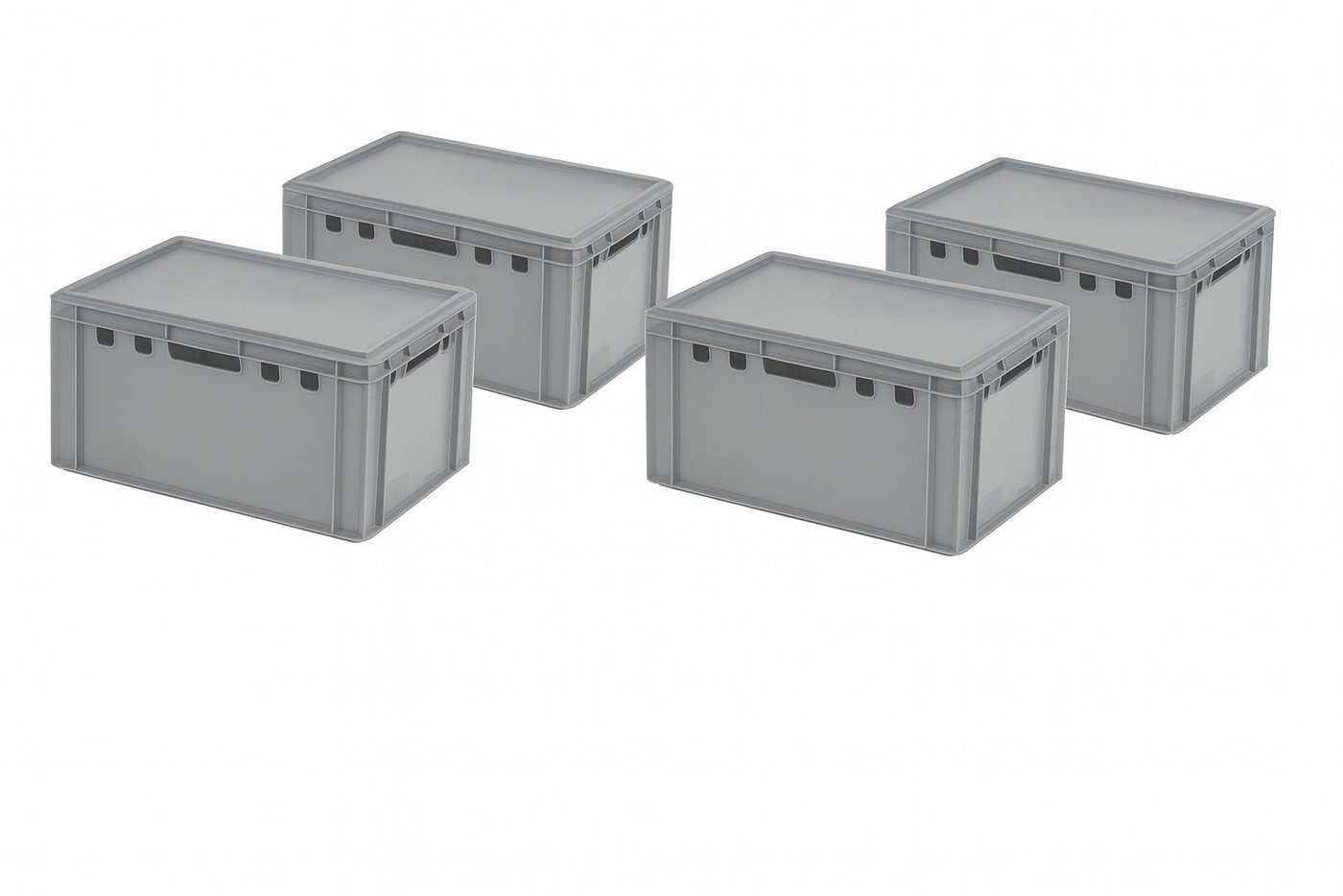 Logiplast Transportbehälter 4 Stück E3-Kasten Grau mit 4 Deckel in Grau Logiplast Transportbehälter 4 Stück E3-Kasten Grau mit 4 Deckel in Grau von Logiplast