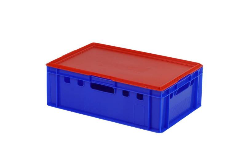 Logiplast Transportbehälter E2 Kiste mit rotem Deckel, (Spar-Set, Eine E2 Kiste mit rotem Deckel), lebensmittelunbedenklich, robust, leicht zu reinigen von Logiplast