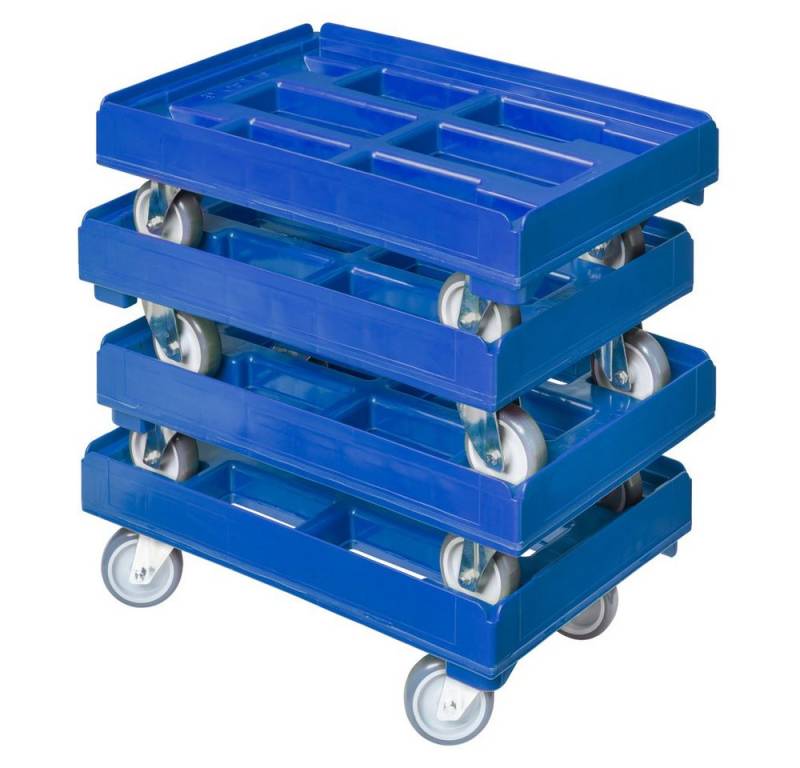 Logiplast Transportroller Hygienetransportroller 4 Lenkrollen blau, (Spar-Set, 4 Stück), leicht zu reinigen, robust, laufleise von Logiplast