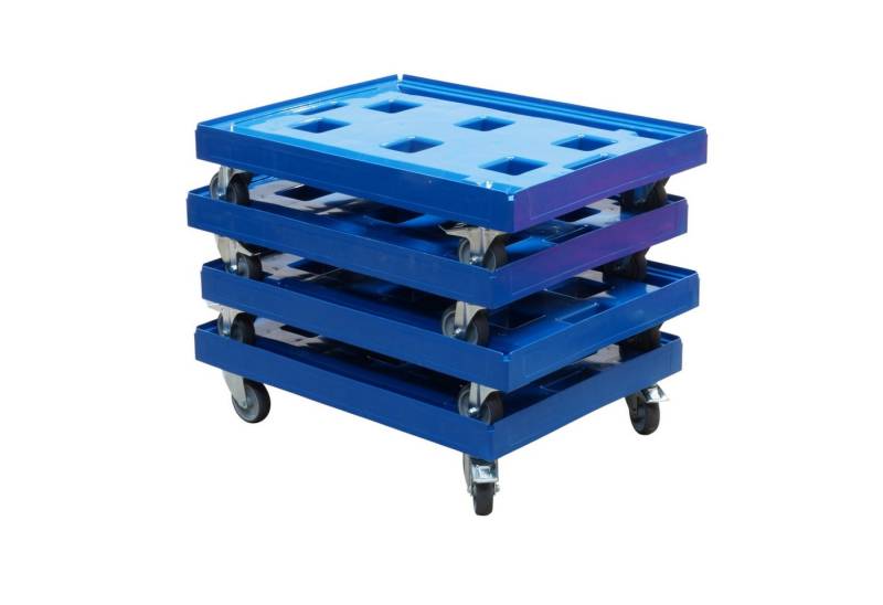 Logiplast Transportroller 4 Stück Transportroller in Blau Gigant Typ B-F - 2 Bremsen und Lenkrol von Logiplast