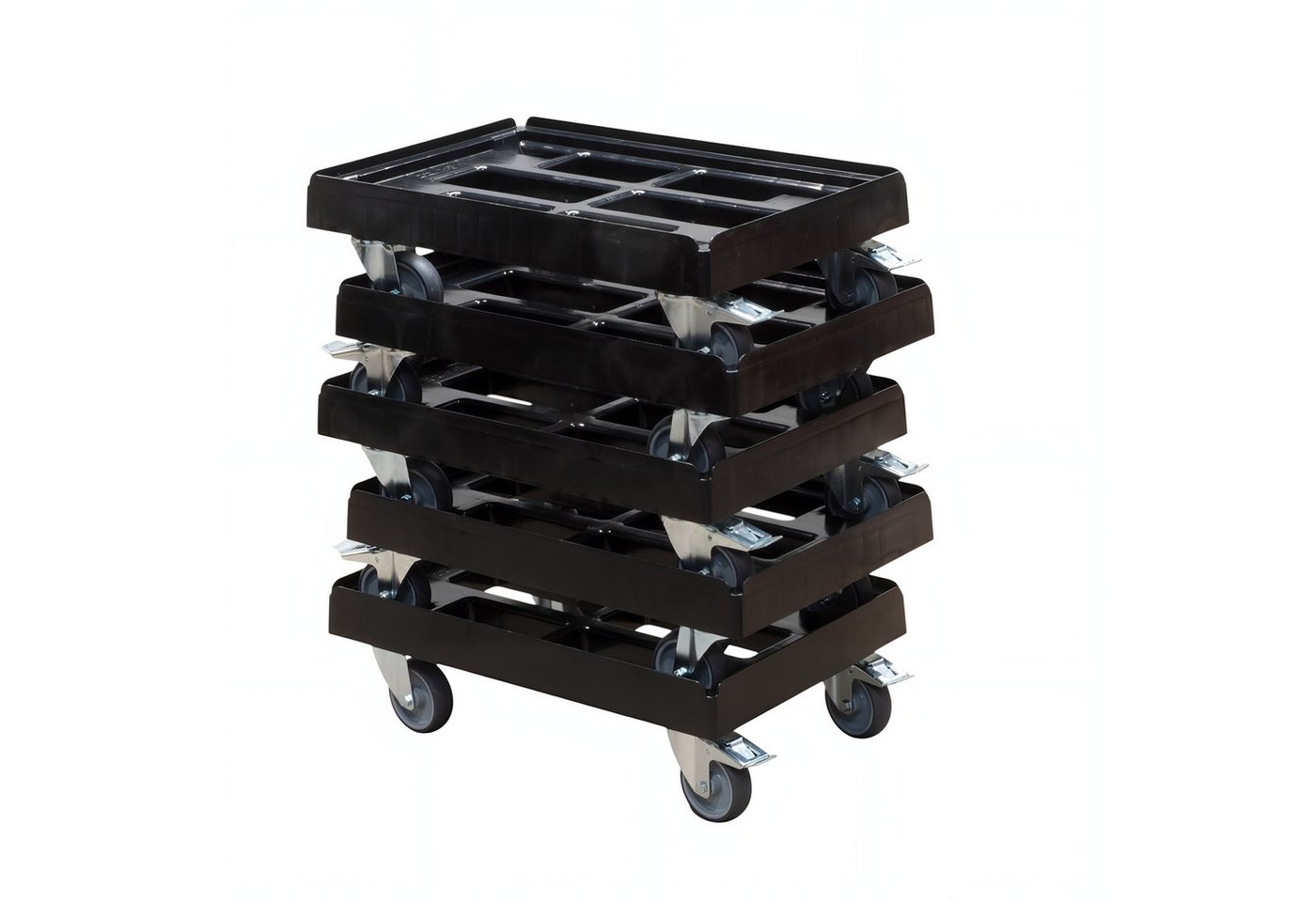 Logiplast Transportroller 5 Stück Transportroller für Kisten 60 x 40 cm mit 2 Bremsen in schwarz Logiplast Transportroller 5 Stück Transportroller für Kisten 60 x 40 cm mit 2 Bremsen in schwarz von Logiplast