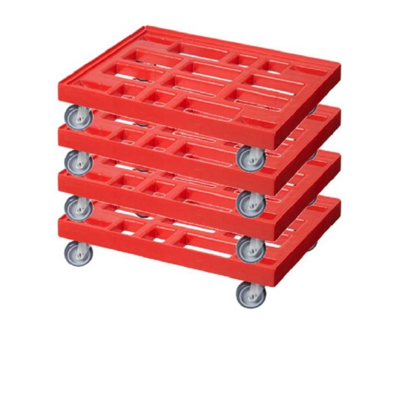 Logiplast Transportroller Gigant Typ B, (Sparset, 4 Stück), bis 400 kg belastbar, robust, mit Stapelrand von Logiplast