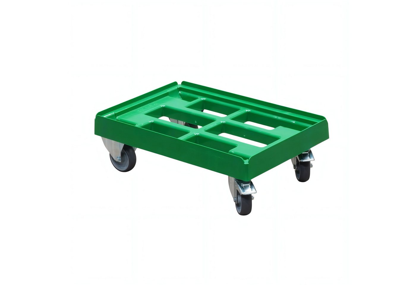Logiplast Transportroller Transportroller für Kisten 60 x 40 cm mit 2 Bockrollen und 2 Bremsen, (1 Stück) von Logiplast
