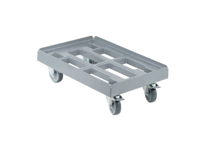 Logiplast Transportroller Transportroller für Kisten 60 x 40 cm mit 2 Bockrollen und 2 Bremsen, (1 Stück) von Logiplast