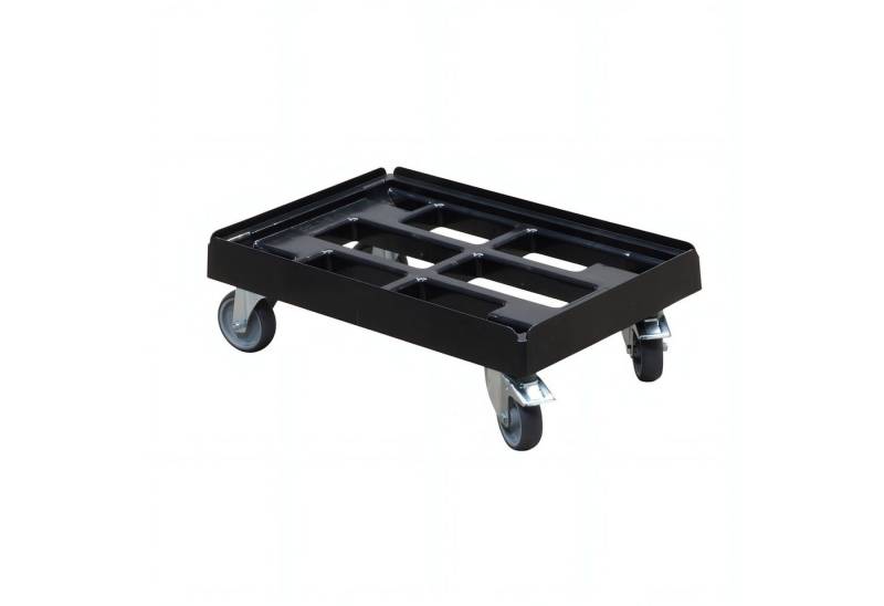 Logiplast Transportroller Transportroller für Kisten 60 x 40 cm mit 2 Bremsen in Schwarz von Logiplast