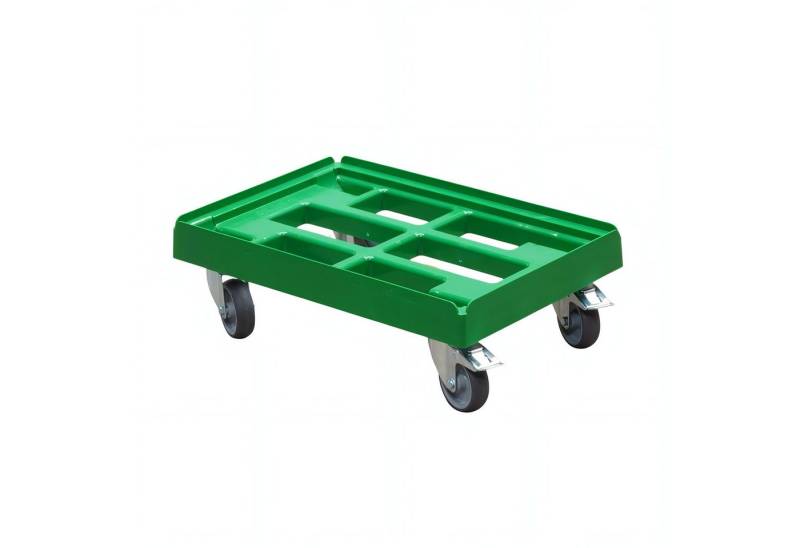 Logiplast Transportroller Transportroller für Kisten 60 x 40 cm mit 2 Bremsen in Schwarz von Logiplast