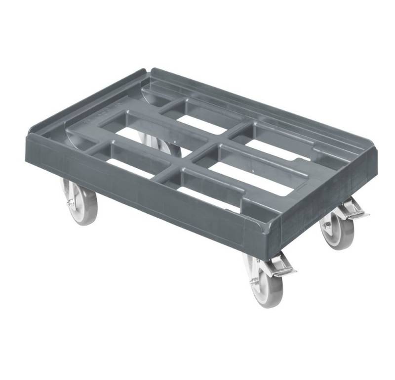 Logiplast Transportroller Transportroller für Kisten 60 x 40 cm mit 2 Bremsen in Schwarz von Logiplast