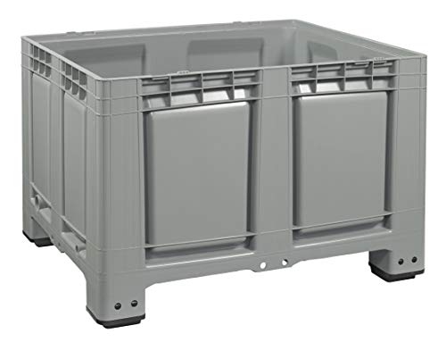 Palettenbox LxBxH: 1200 x 1000 x 790 mm geschlossen mit 4 Füße in grau von Logiplast