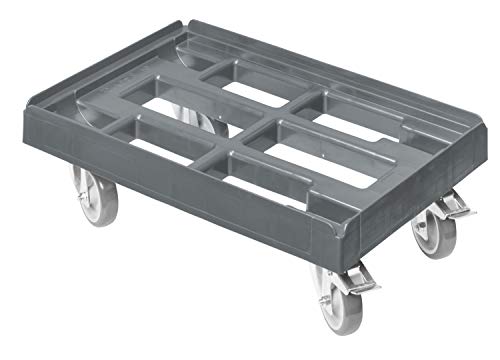 Transportroller für Kisten 60 x 40 cm mit 2 Bremsen in grau von Logiplast