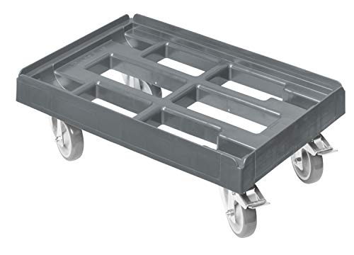Transportroller für Kisten 60 x 40 cm mit 2 Bremsen in grau Transportroller für Kisten 60 x 40 cm mit 2 Bremsen in grau von Logiplast