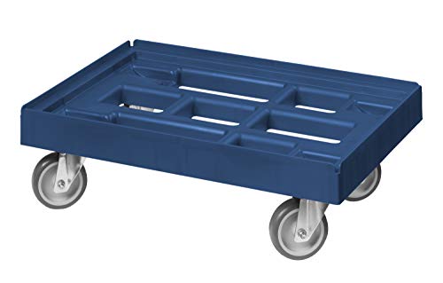 Transportroller für Kisten 60 x 40 cm mit 4 Lenkrollen in blau von Logiplast