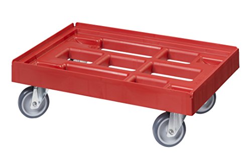 Transportroller für Kisten 60 x 40 cm mit 4 Lenkrollen in rot von Logiplast