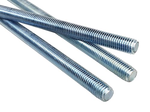 LogistSystem Gewindestange M10 x 500 mm (50 cm) Stahl verzinkt - 1 Stück Gewindestab mit metrischem Vollgewinde - Gewindestift mit Festigkeitsklasse 4.8, DIN 976 von LogistSystem