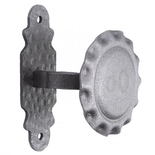 Türgriff Ø105 x H70 mm 63.015, geschmiedeter Stahlgriff mit dekorativem Muster, langlebig, sicherer Halt, für Tore und Pforten, mit 2 Montagelöchern, Produkt im Rohzustand zur Endbehandlung von LogistSystem