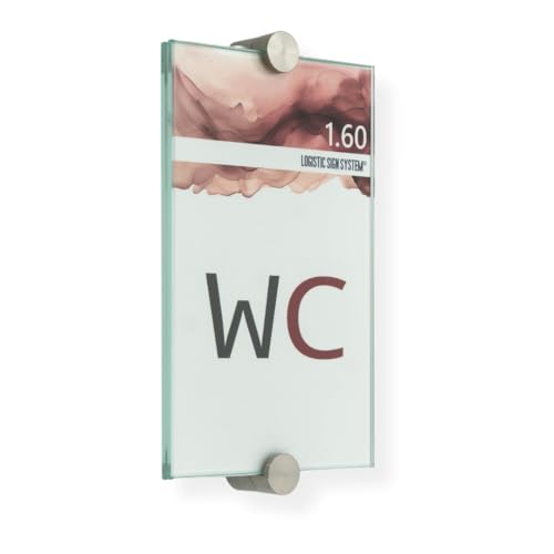 Logistic Sign System I Türschild Glas,Vitrum K2, Klemmhalter (100/160 mm) von Logistic Sign System