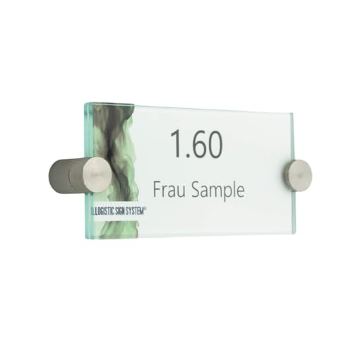 Logistic Sign System I Türschild Glas,Vitrum K2, Klemmhalter (60/120 mm) von Logistic Sign System