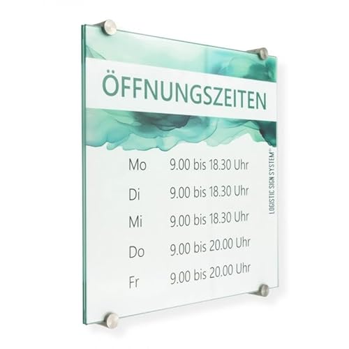 Logistic Sign System I Türschild Glas,Vitrum K4, Klemmhalter (300/300 mm) von Logistic Sign System