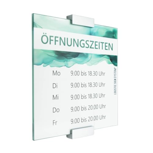 Logistic Sign System I Türschild Glas Vitrum A mit Blockhalter (300/300 mm) von Logistic Sign System