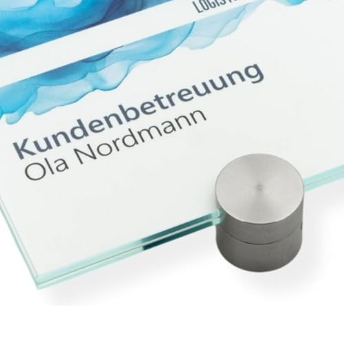 Logistic Sign System Klemm-Befestigung für Bilder und Spiegel, 2er Set, Glasklemme, Klemmhalter Platten aller Art, Plattenhalter aus Edelstahl für Plattenstärke 6, 8, 10 mm - Ø 30 mm (6 mm (Ø 30 mm)) von Logistic Sign System