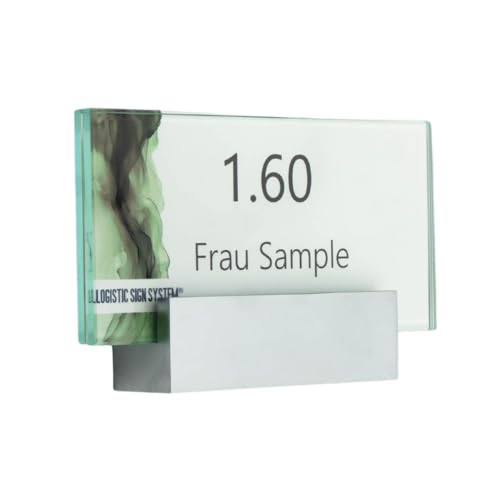 Logistic Sign System Türschild Büroschild Glas,Vitrum A mit Blockhalter (120/60 mm) von Logistic Sign System