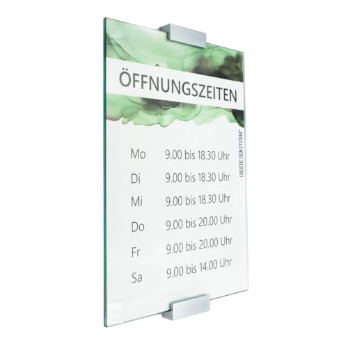Logistic Sign System Türschild Glas,Vitrum A mit Blockhalter (DIN A3) von Logistic Sign System