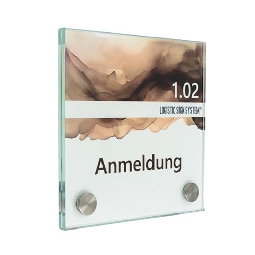 Logistic Sign System Türschild Glas Vitrum B (120/120 mm B2) von Logistic Sign System